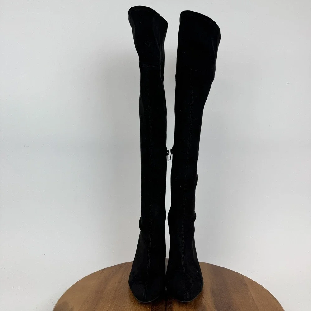 Womens Jeffrey‎ Campbell Parisah Over The Knee Black Faux Suede Boots Size 6 M